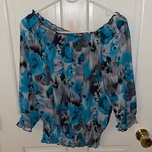 Floral off the shoulder shirt